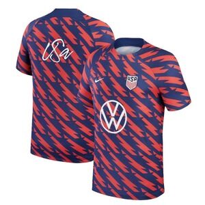 Nike DRI-FIT Kids XL USA Soccer USWNT Pre-Match Jersey Navy/Red DV1898-688 NEW